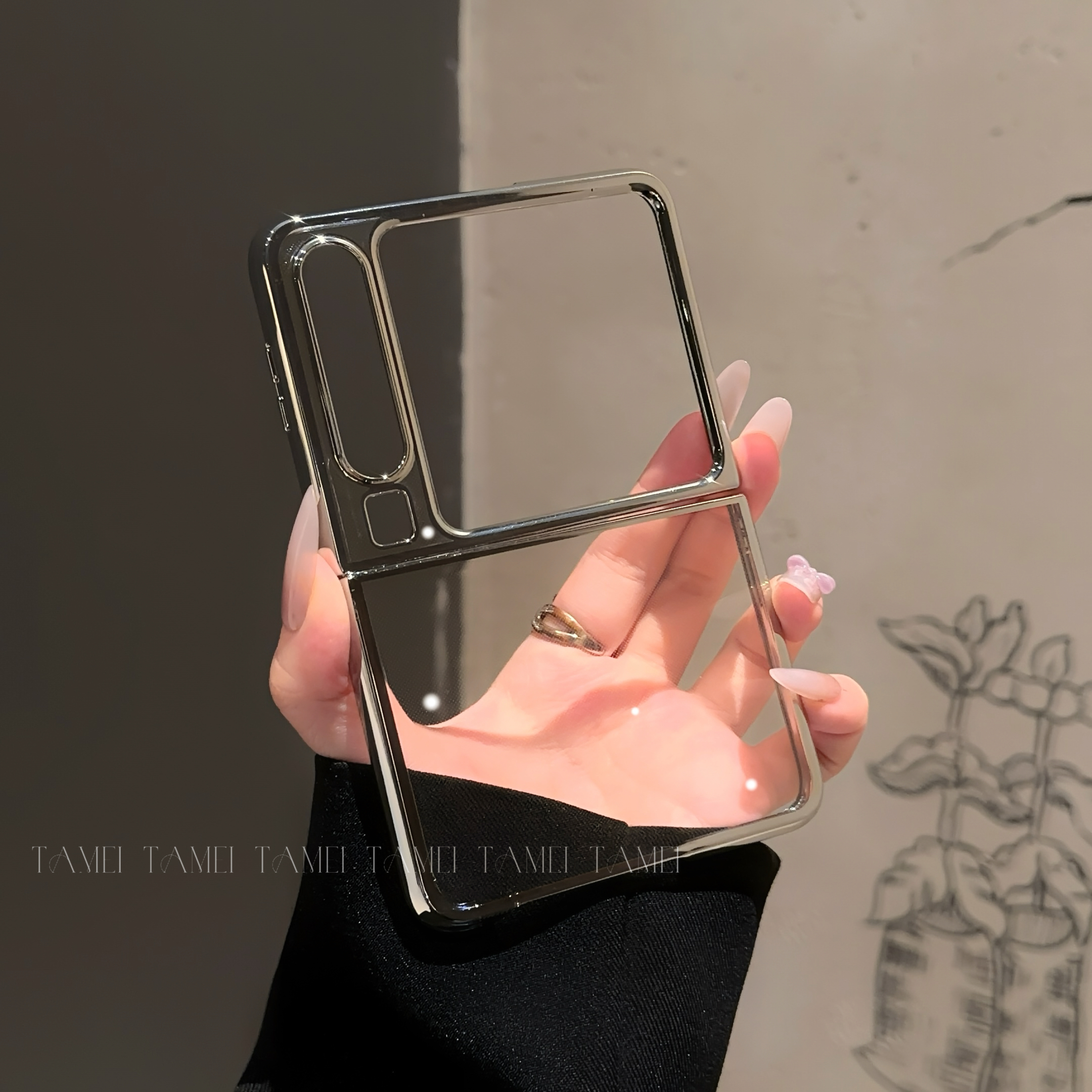 适用于华为PuraX手机壳电镀银折叠支架华为PuraX典藏版2024高级感