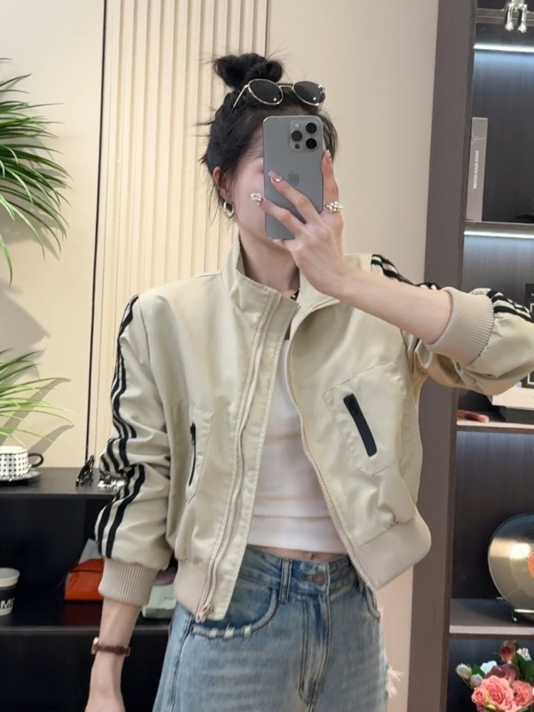 欧货短款棒球服秋季外套女春秋款2025新款小个子时尚休闲夹克上衣