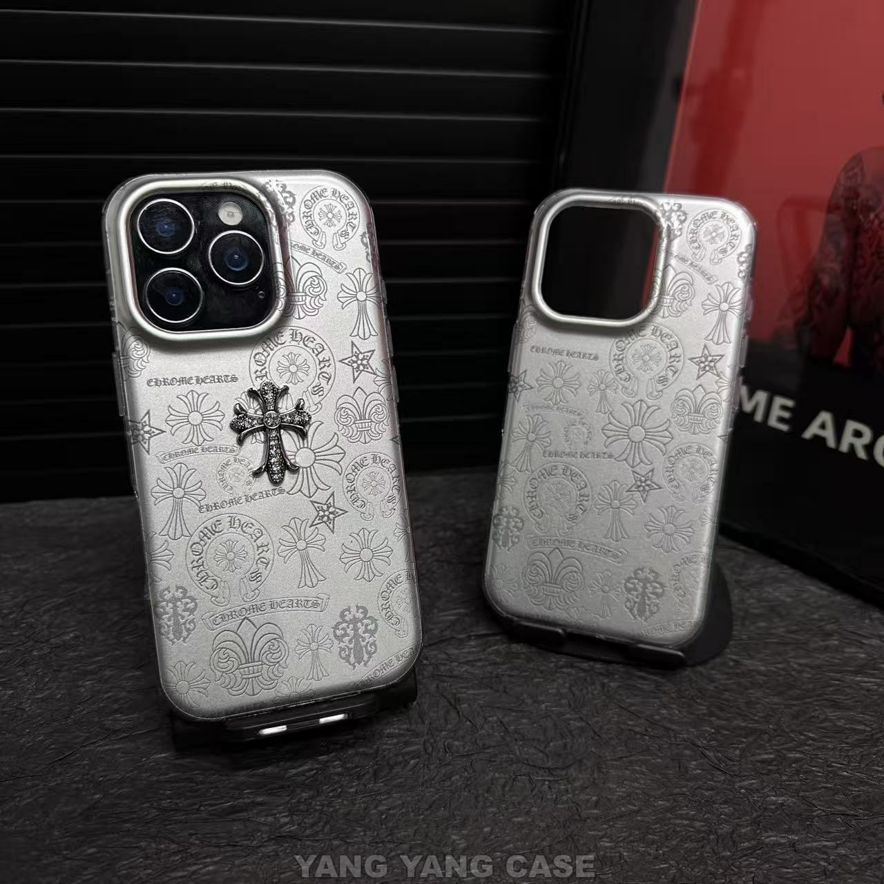 电镀满屏克罗心潮牌适用苹果17iphone161514promax高级感手机壳