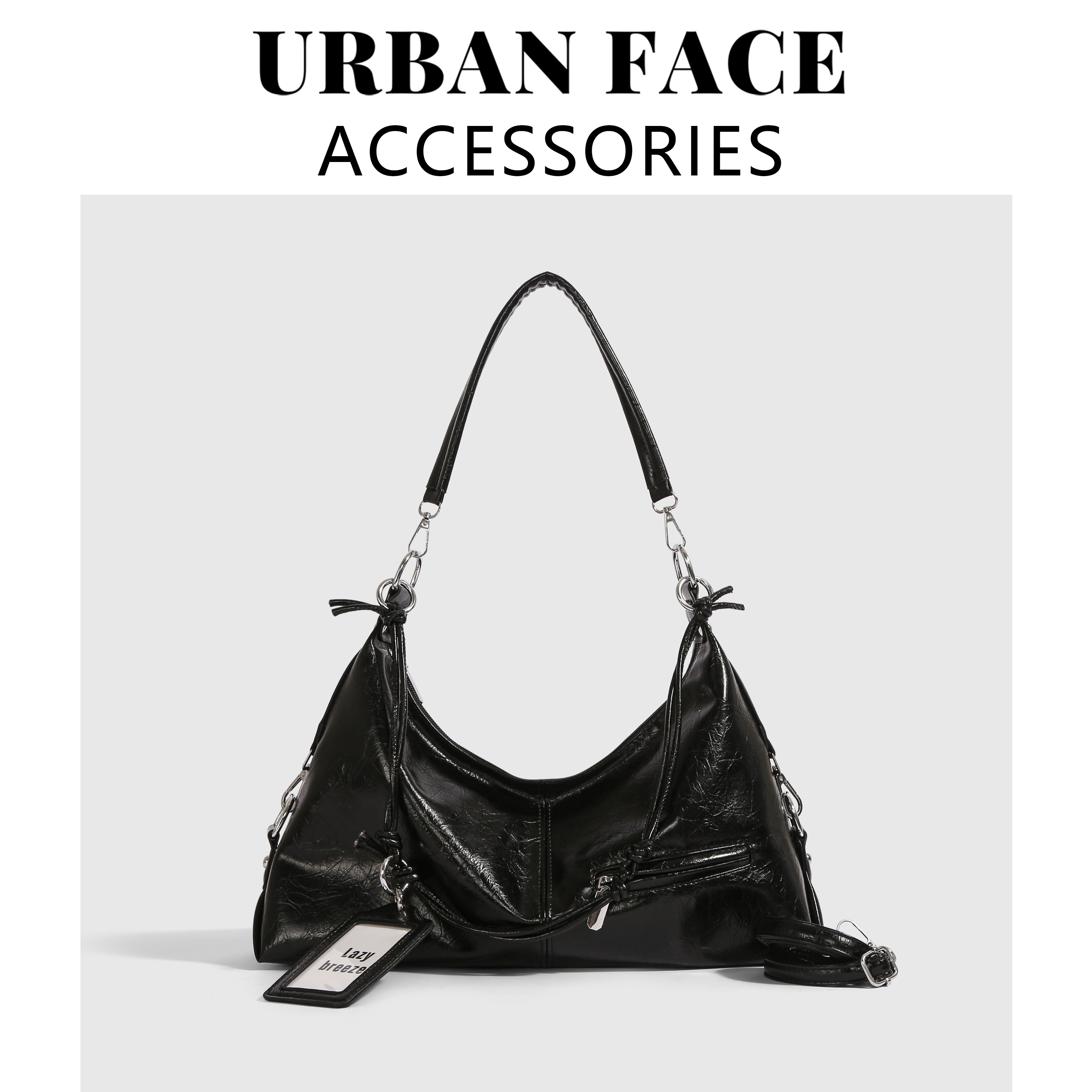 URBAN FACE小众复古休闲托特包简约百搭上班大容量通勤单肩斜挎包