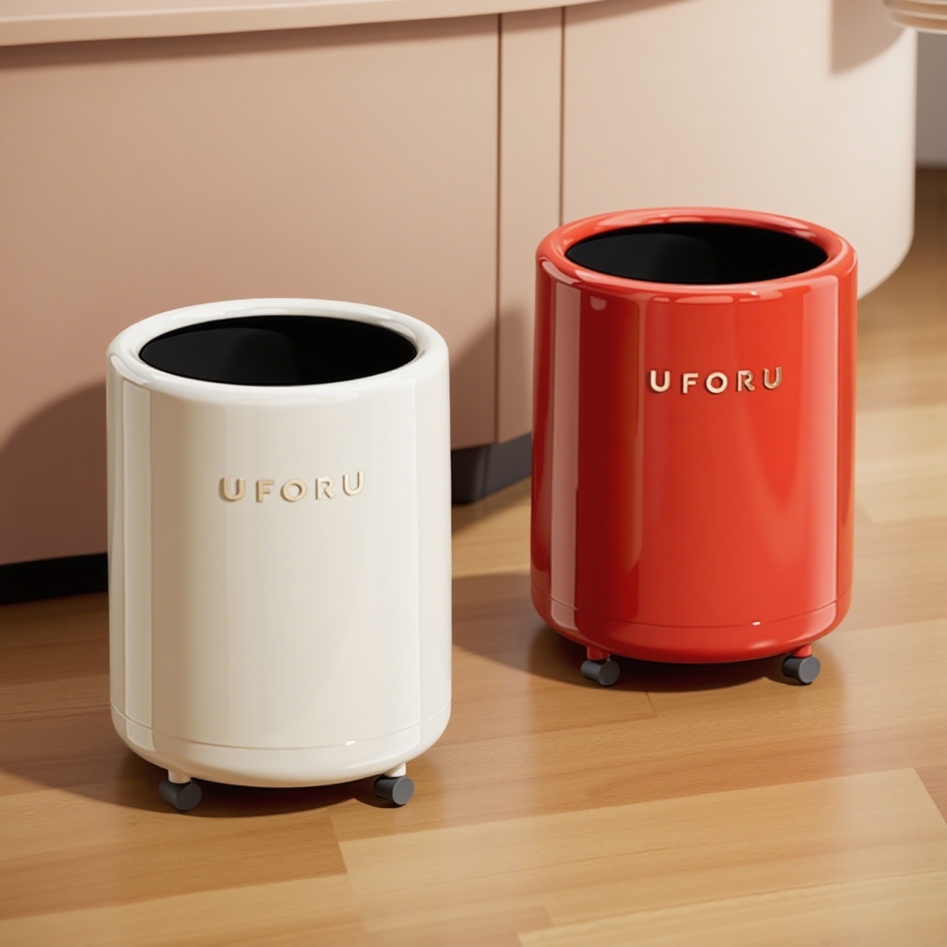 垃圾桶家用创意高级感大号大容量客厅卧室带轮无盖内外双层垃圾筒