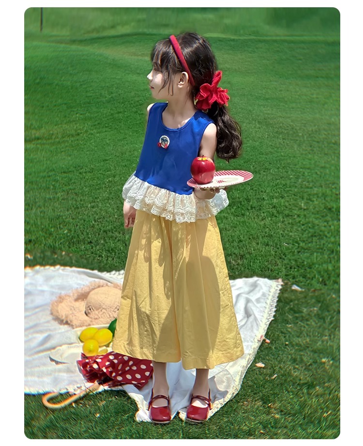 女童套装2025夏季多巴胺新款网红儿童洋气无袖上衣背心阔腿裤时髦