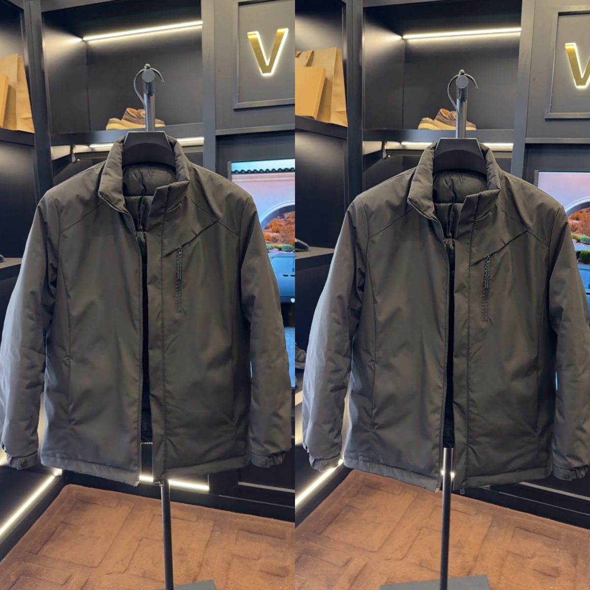 加贝男库 冬季新款长袖立领棉衣款保暖时尚男士商务雅痞休闲夹克