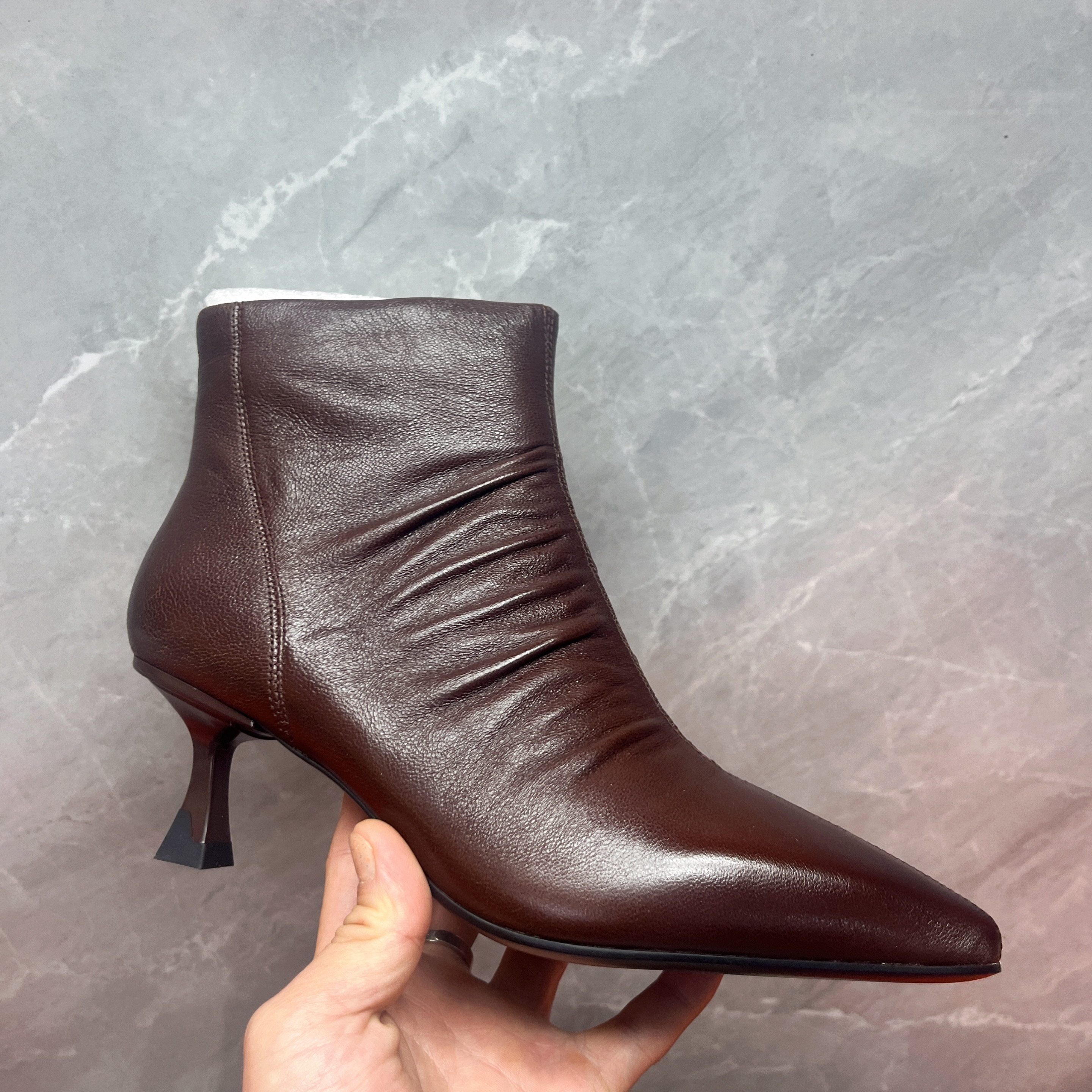 152763新款高品质头层羊皮加棉气质短靴152853