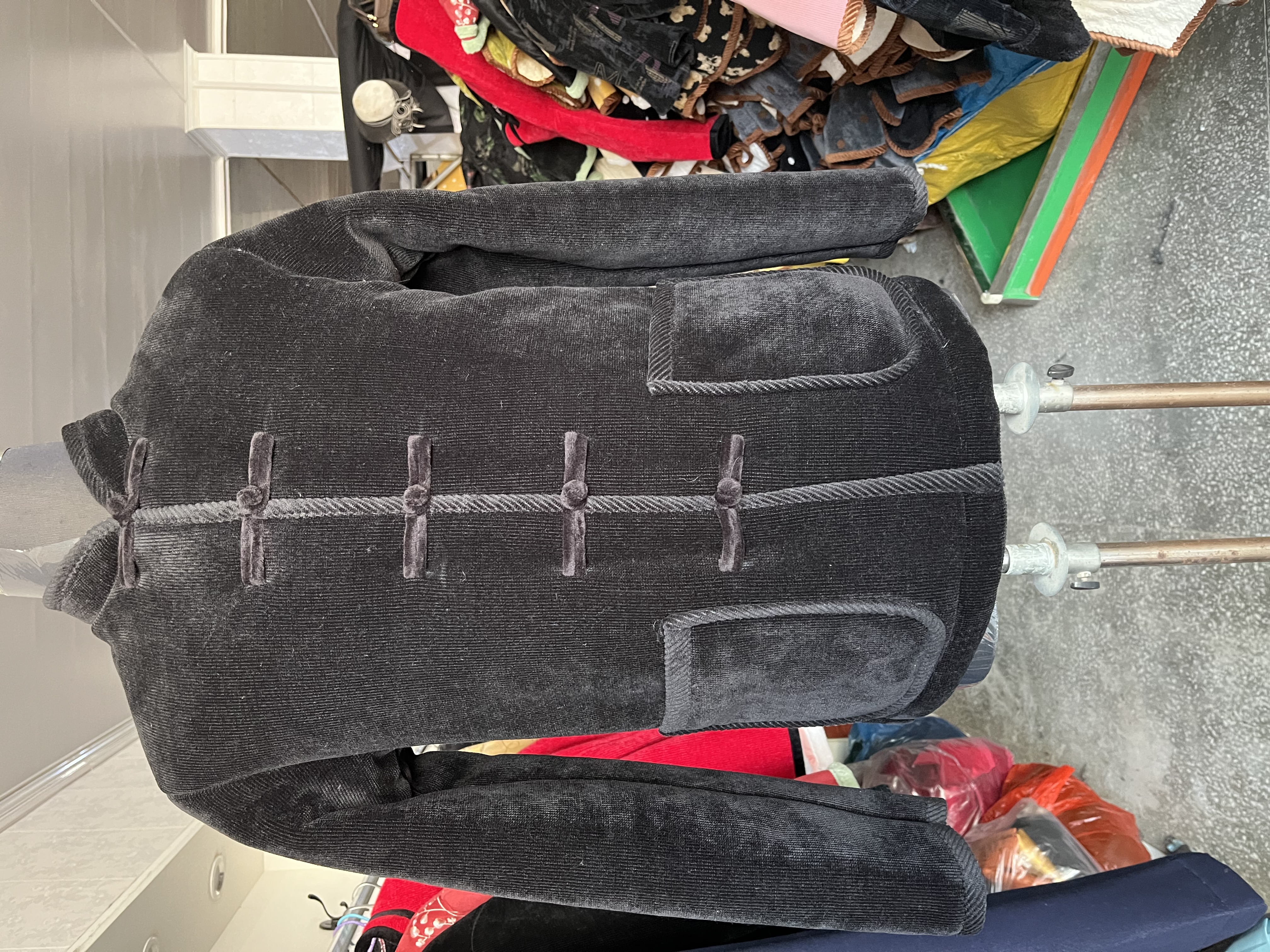 立领中式黑色唐装多口袋厚款秋季立体剪裁男士冬季