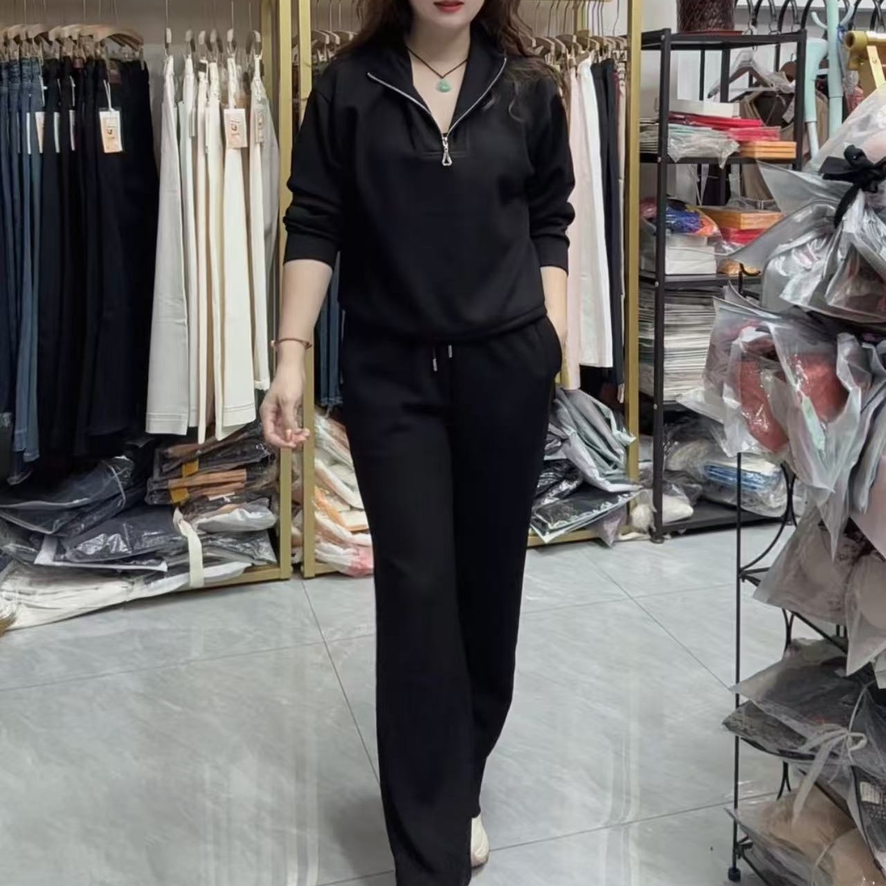 秋季新款时尚气质减龄显瘦休闲运动套装7703