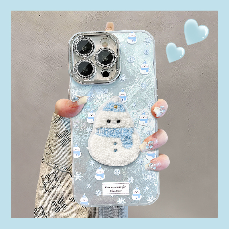 圣诞雪人适用苹果17华为VIVO/OPPO小米17iPhone16PRO冰川纹手机壳