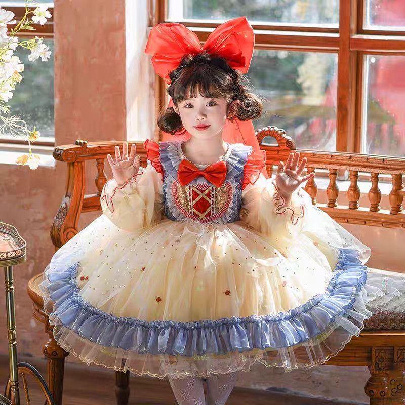 女童白雪公主连衣裙蓬蓬裙春2025新款洋气儿童洛丽塔宝宝生日礼服