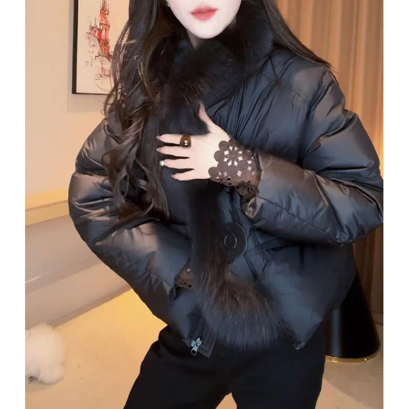 兹伊翰【沪上千金】2025冬季新款毛毛领洋气棉服女士时尚毛茸茸棉衣