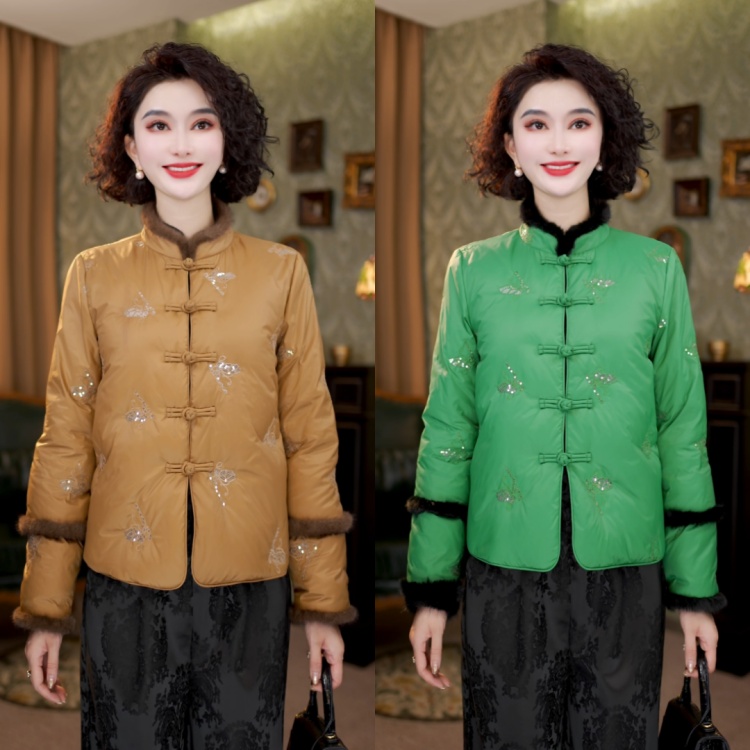 新国标90白鸭绒2025冬季新款高贵百搭刺绣外套LYGYR2526