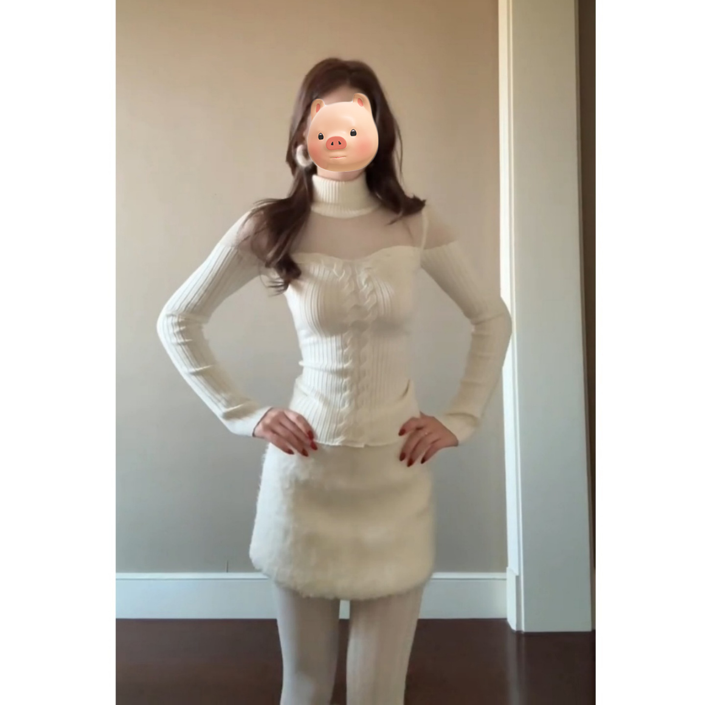 法式高领套头麻花打底毛衣女款2025新款秋冬季修身内搭针织衫上衣