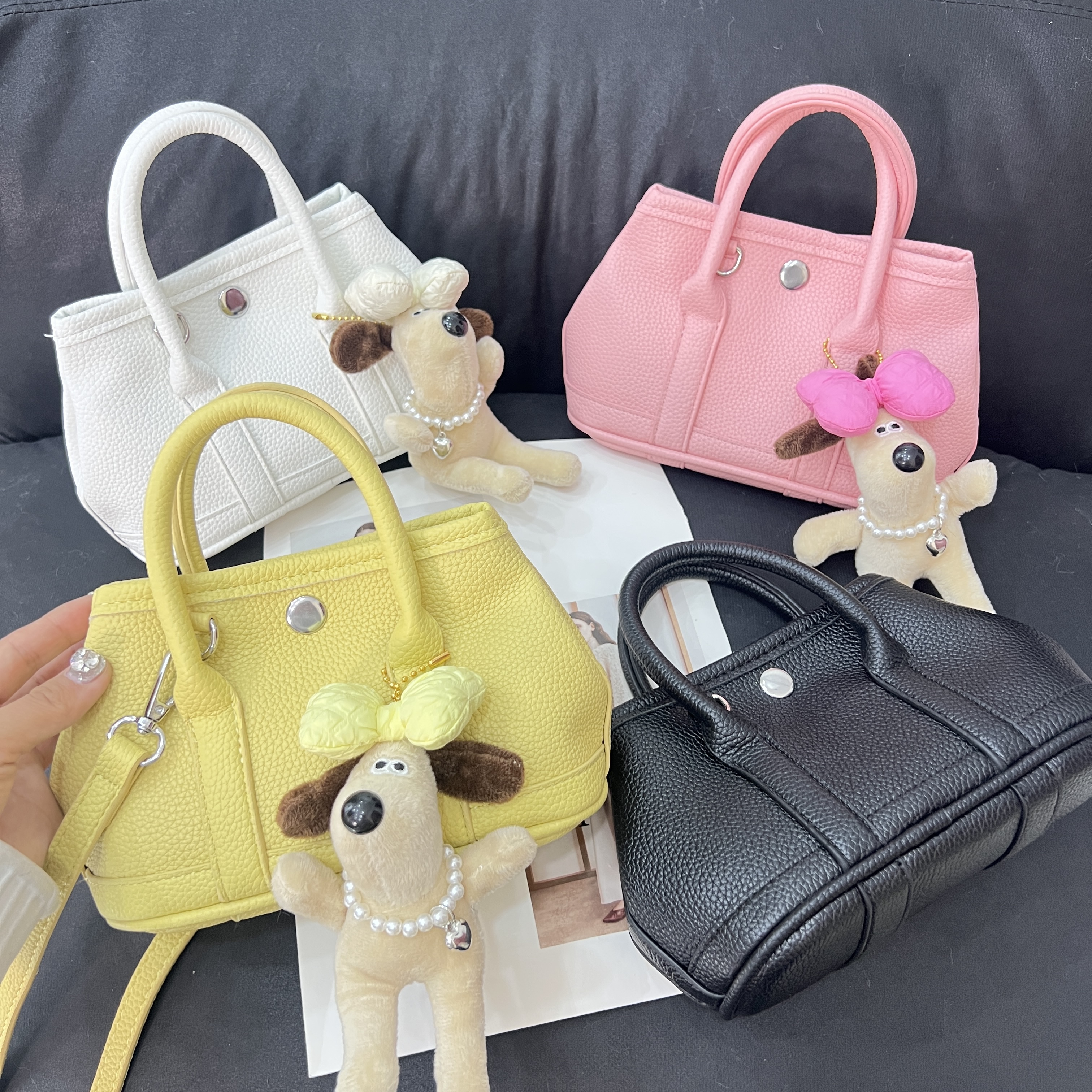 莫奈花园水桶包2025夏超火小鸡黄手提托特包女高级感单肩斜挎小包