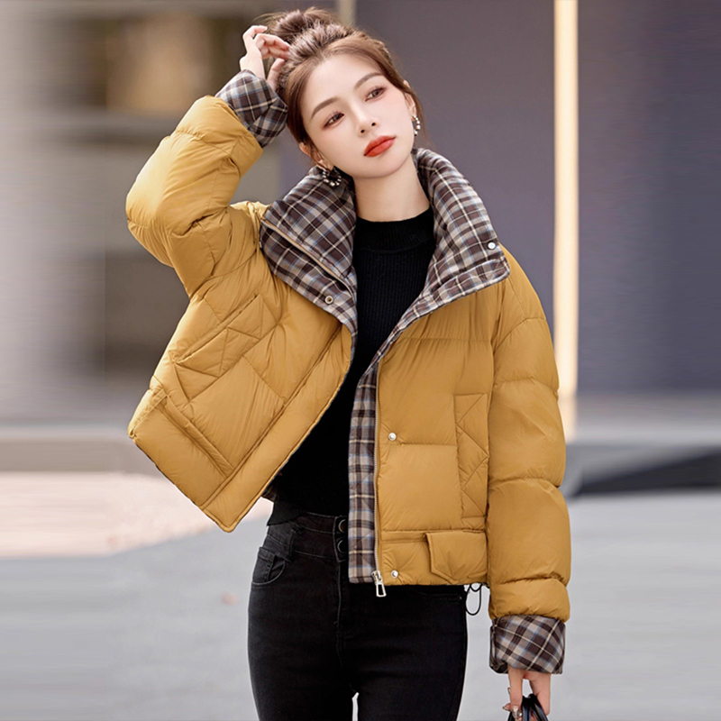 时尚女短款2025冬季新款宽松棉服小个子立领轻薄加厚外套