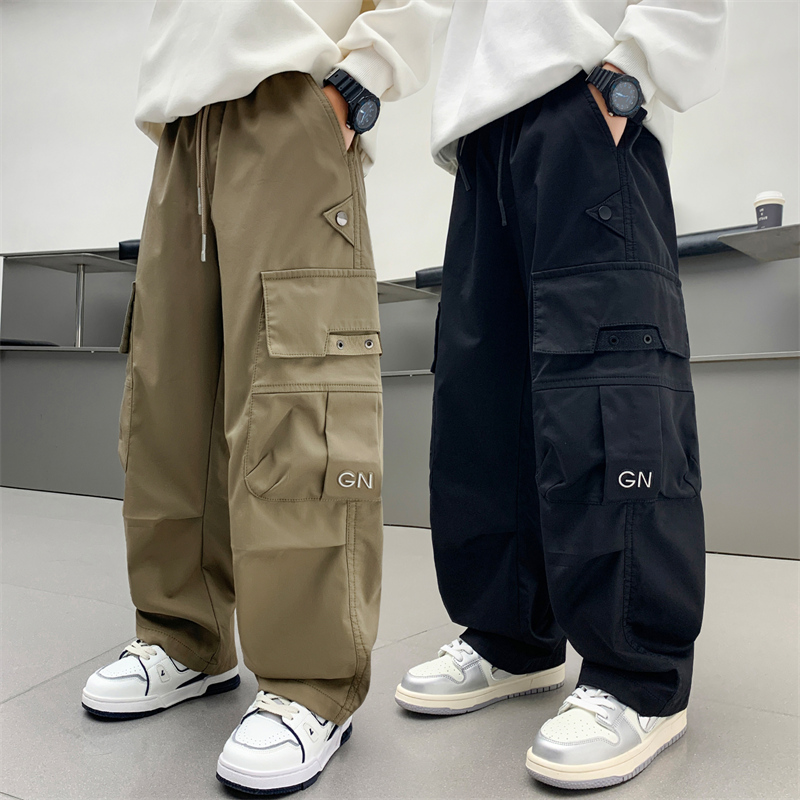 男童裤子春秋宽松2025中大童休闲韩版长裤儿童秋季工装裤洋气潮流