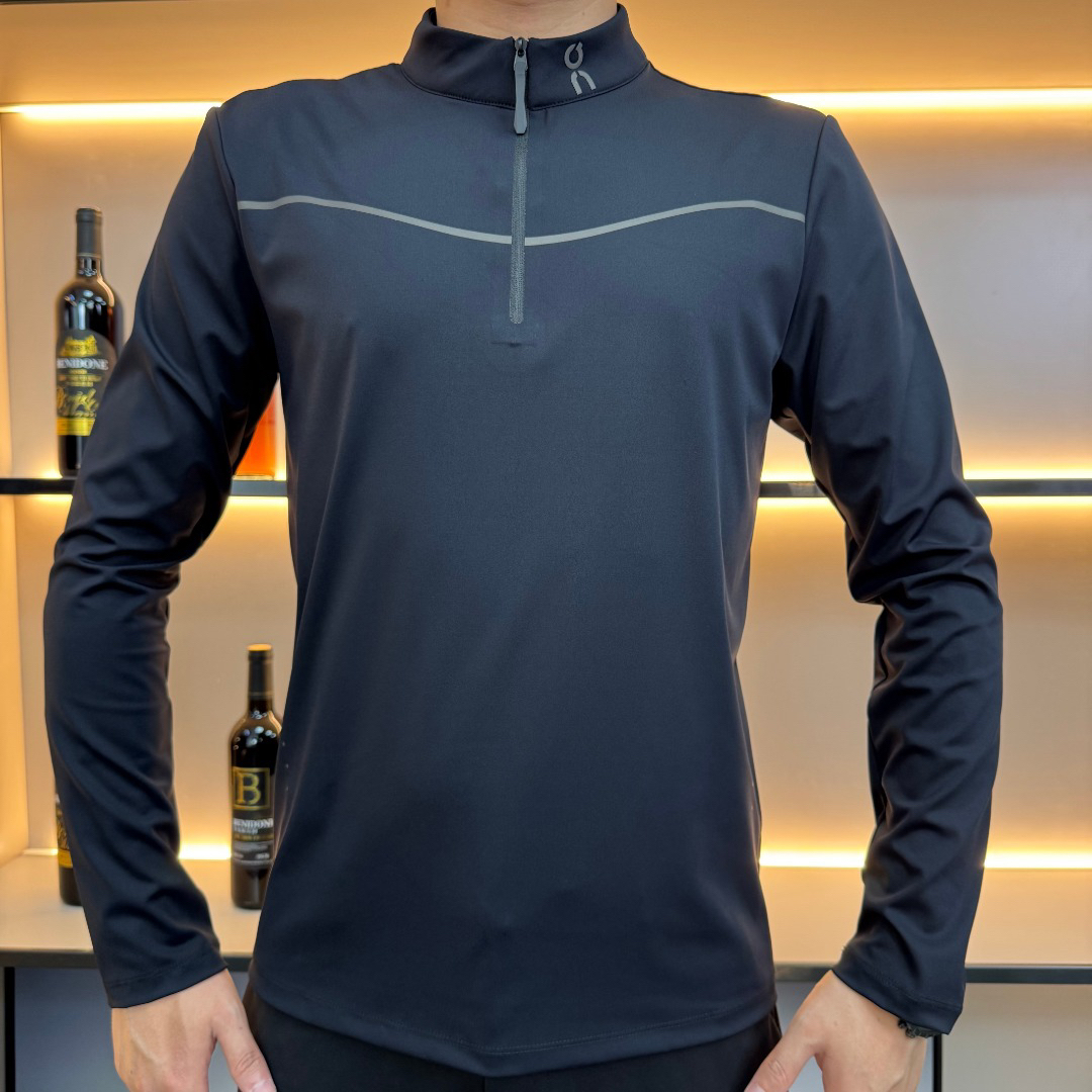 日常拉链春秋T恤户外男装秋季运动上衣长袖打底衫