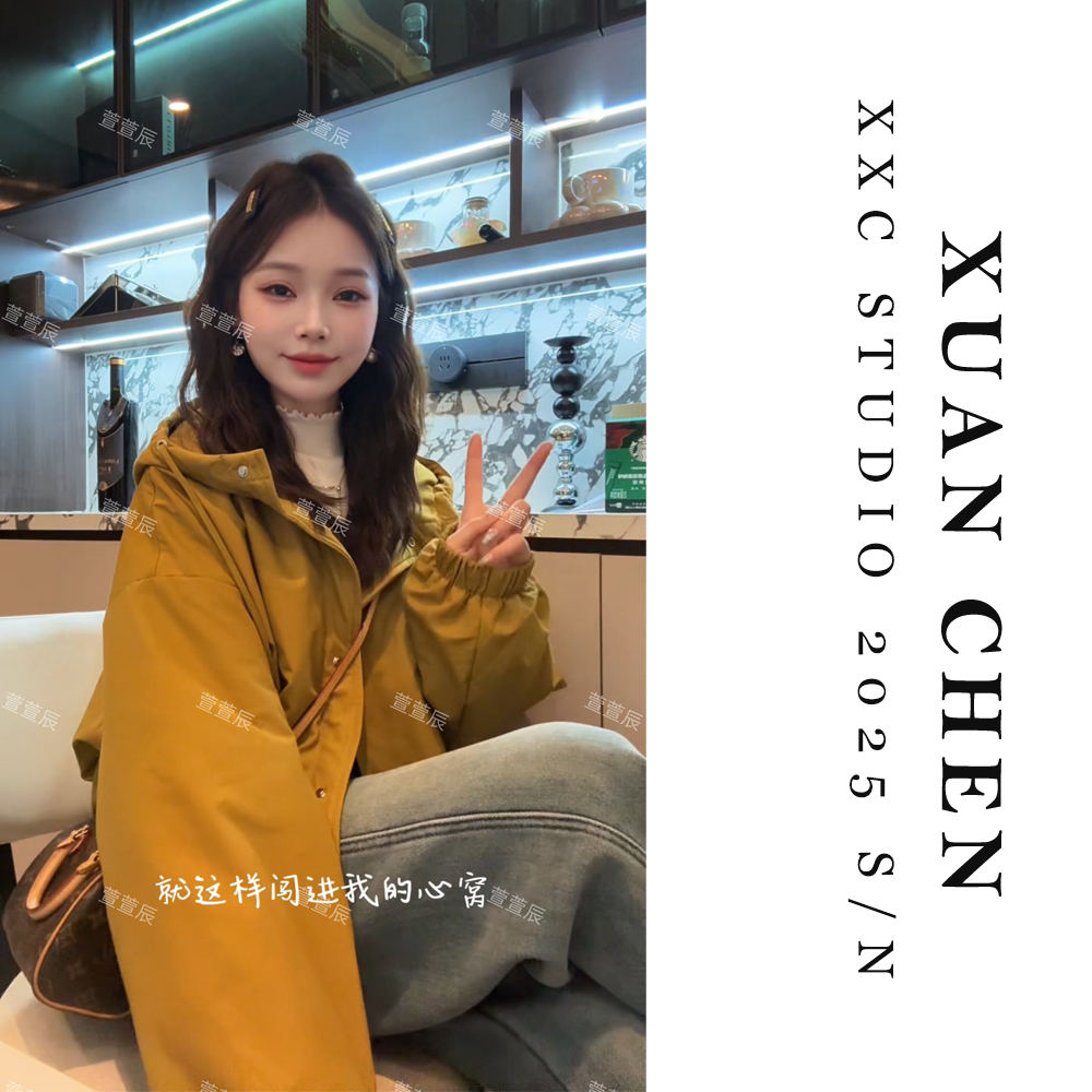 【慢调周末】冲锋衣女款爆款2025新款秋冬韩版宽松夹棉加厚外套8981
