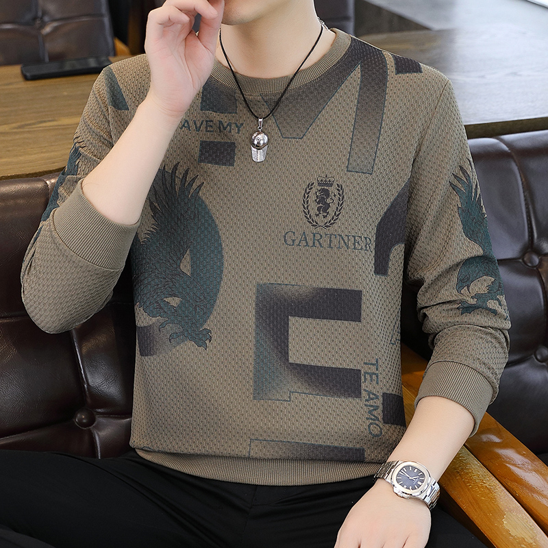 透气长袖常规款印花秋冬卫衣男装男士休闲套头圆领时尚百搭韩版