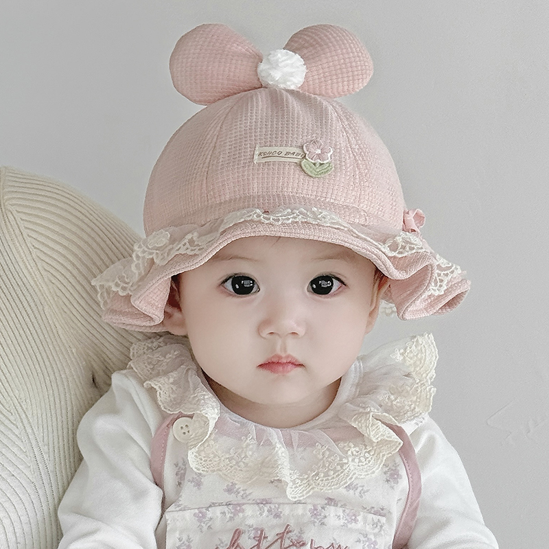 儿童帽子春秋季遮阳防风渔夫帽男女宝宝可爱婴儿保暖超萌盆帽冬天