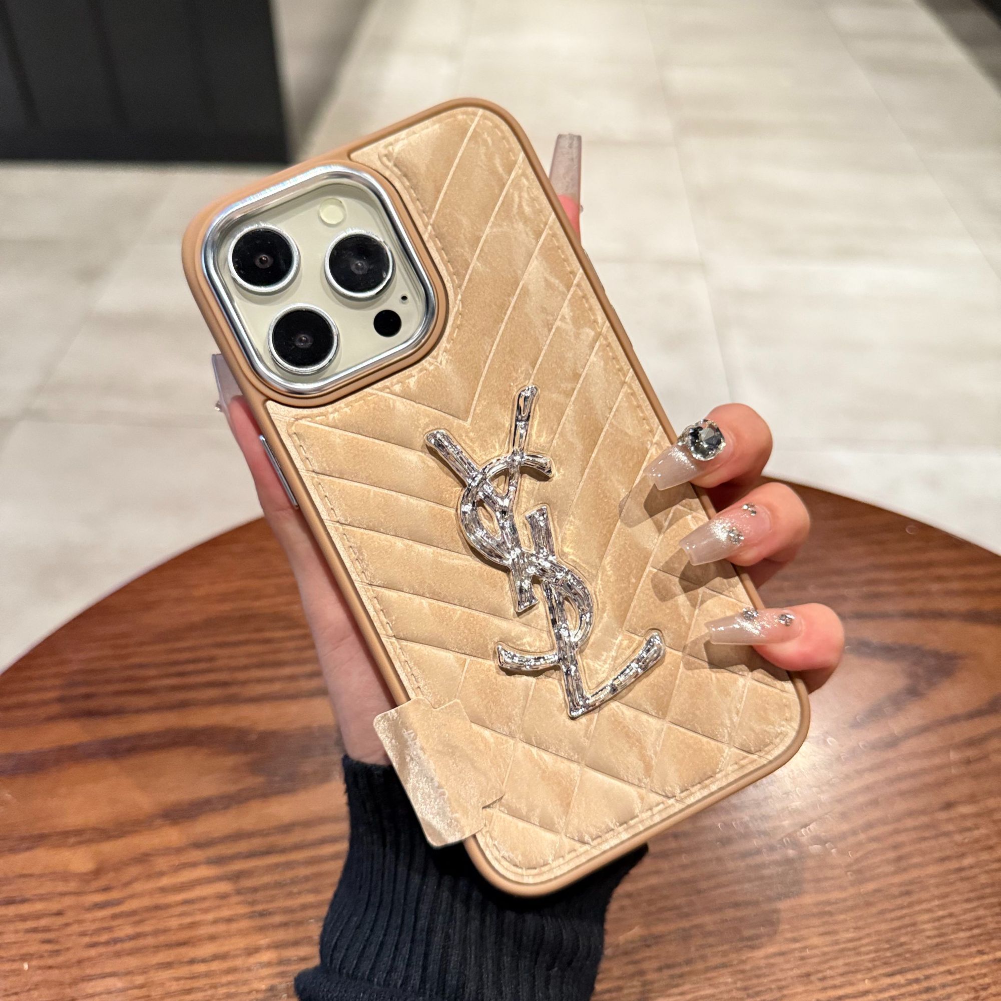 复古适用苹果17pro手机壳iPhone15promax雪山纹16YSL网红14情侣13