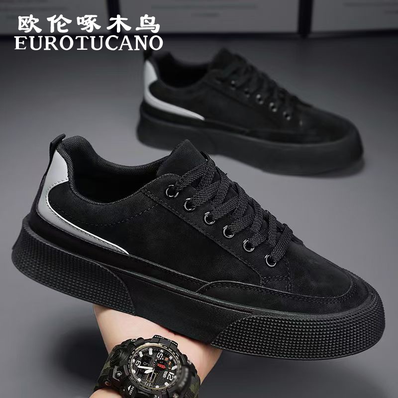 欧伦啄木鸟EUROTUCANO男鞋冬季时尚板鞋子男款耐磨厚底增高潮鞋