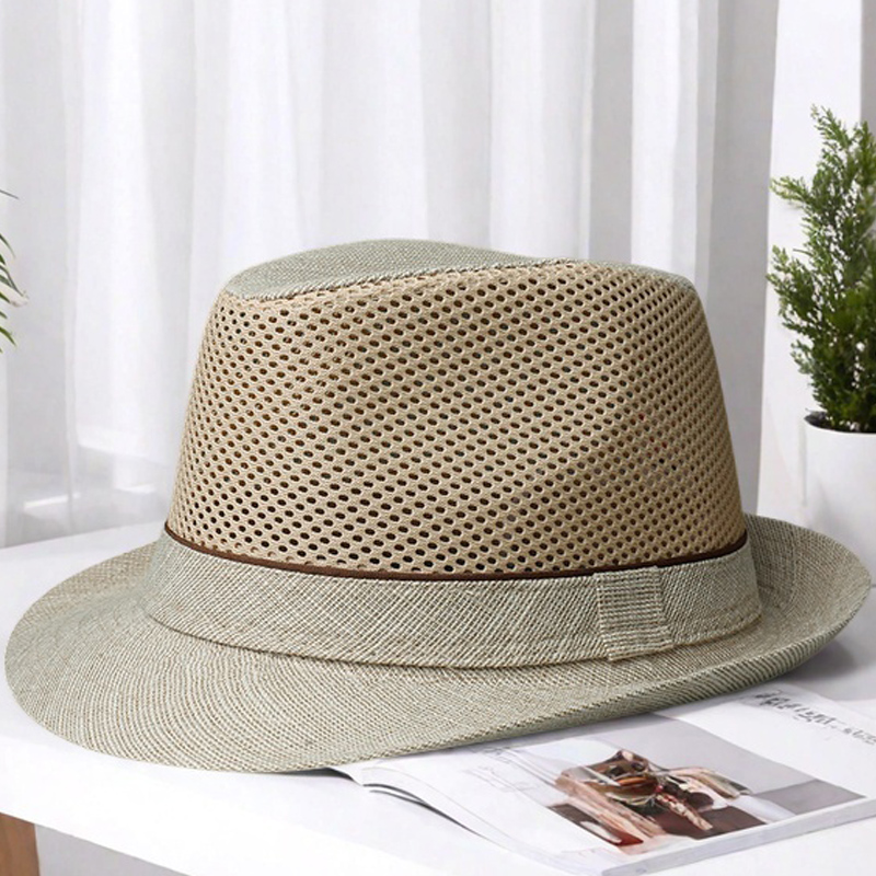 帽子男士夏季休闲遮阳帽老年人爸爸爷爷老头礼帽夏天防晒透气凉帽