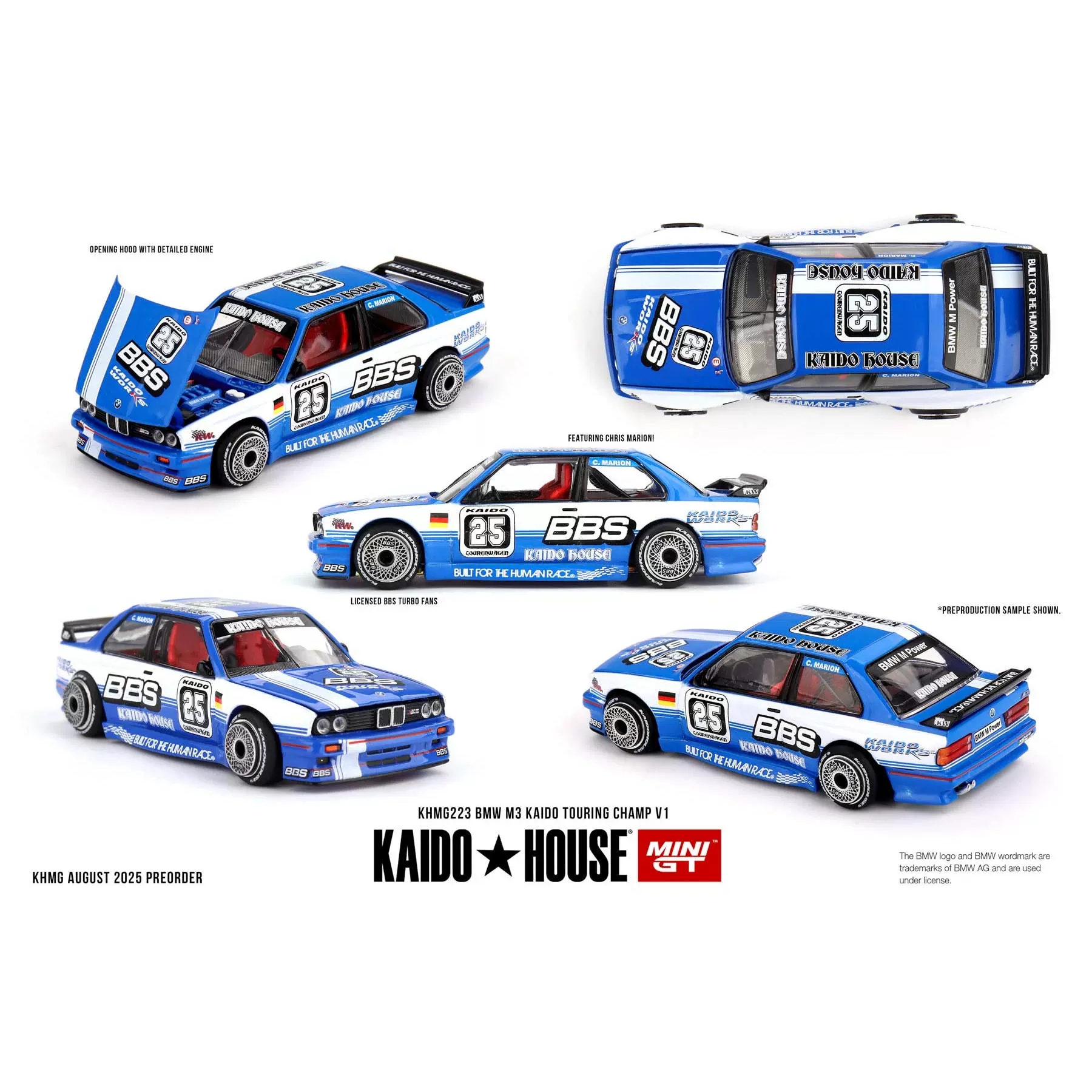 预售】Kaido House+MINIGT 1:64 BMW M3 25号 蓝合金汽车模型