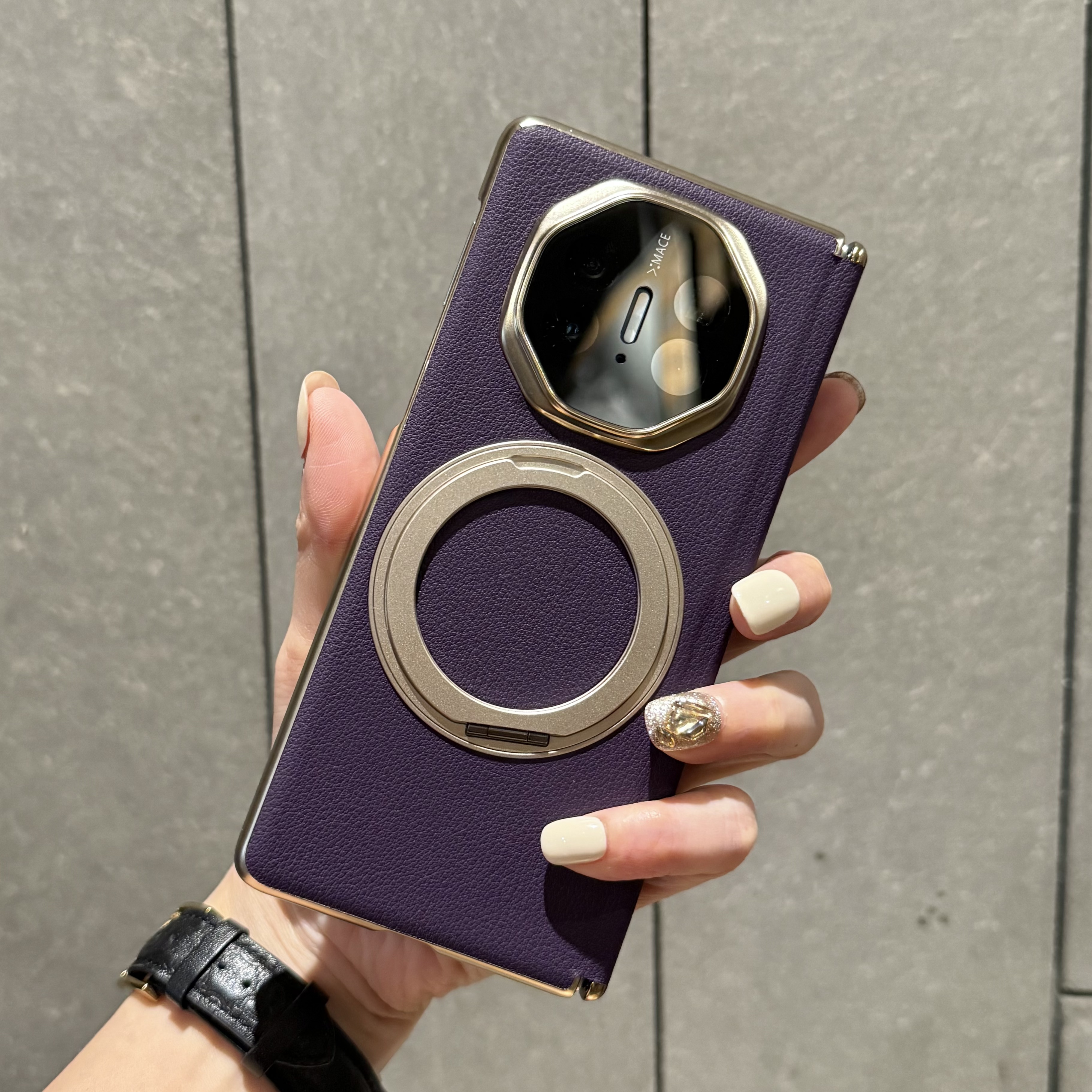 适用于华为MateX6折叠屏手机壳X5真皮双中轴折叠支架镜头保护套