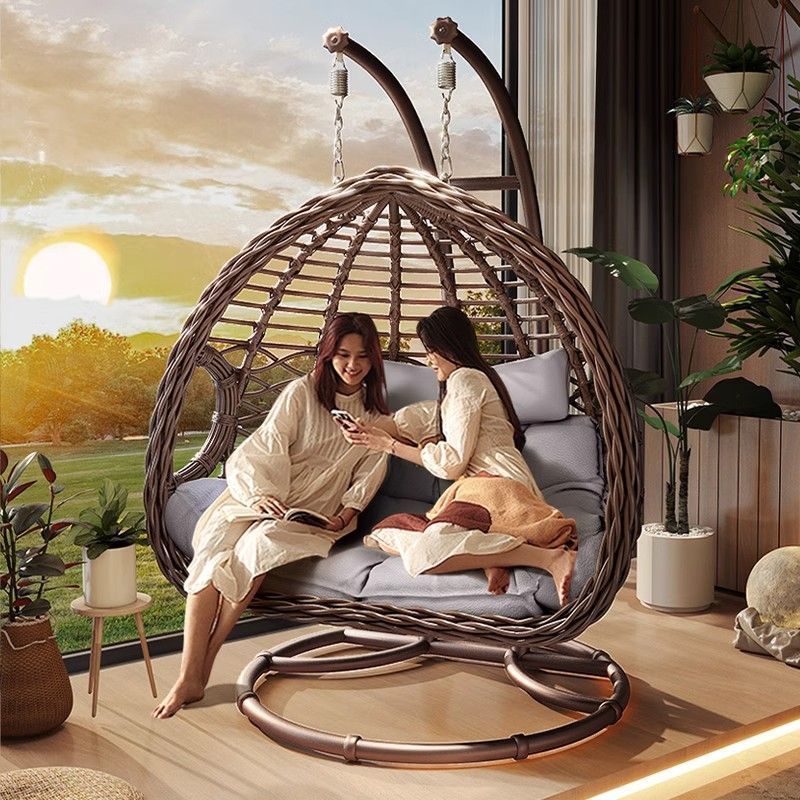 庭院户外秋千家用鸟巢阳台室内双人吊兰摇椅吊篮吊床藤椅懒人吊椅