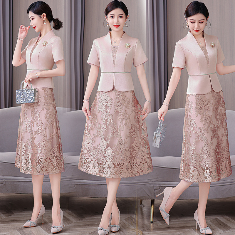春夏妈妈装婚宴礼服高贵年轻平时可穿洋气喜婆婆婚宴装旗袍连衣裙