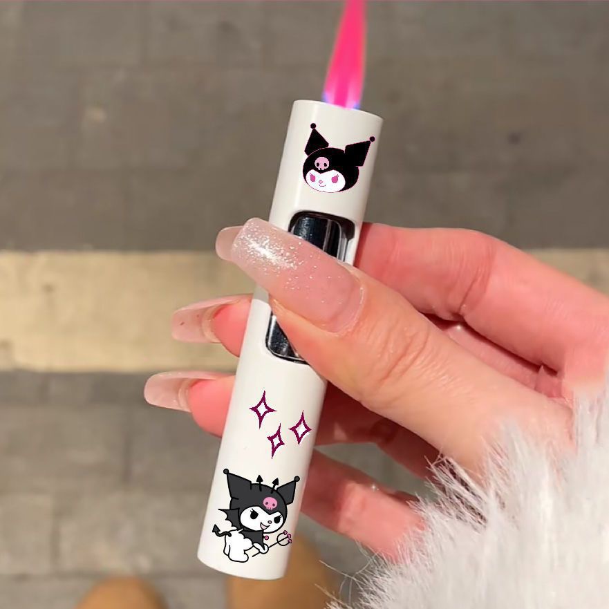 可爱卡通库洛米便携充气防风创意打火机粉焰炫酷夜光创意礼物