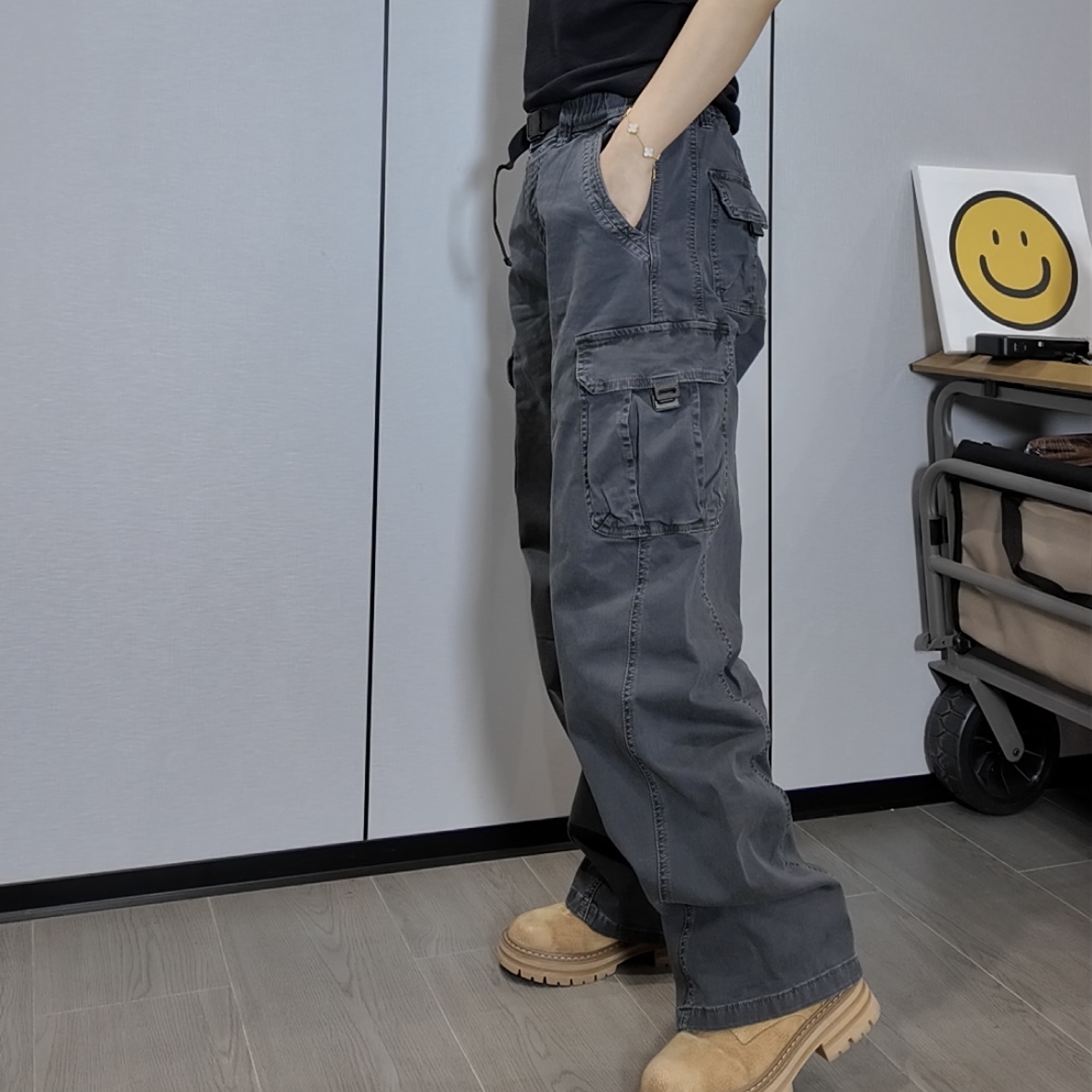 工装裤男女同款秋冬酷飒风2025新款休闲阔腿潮流百搭工装长裤秋季