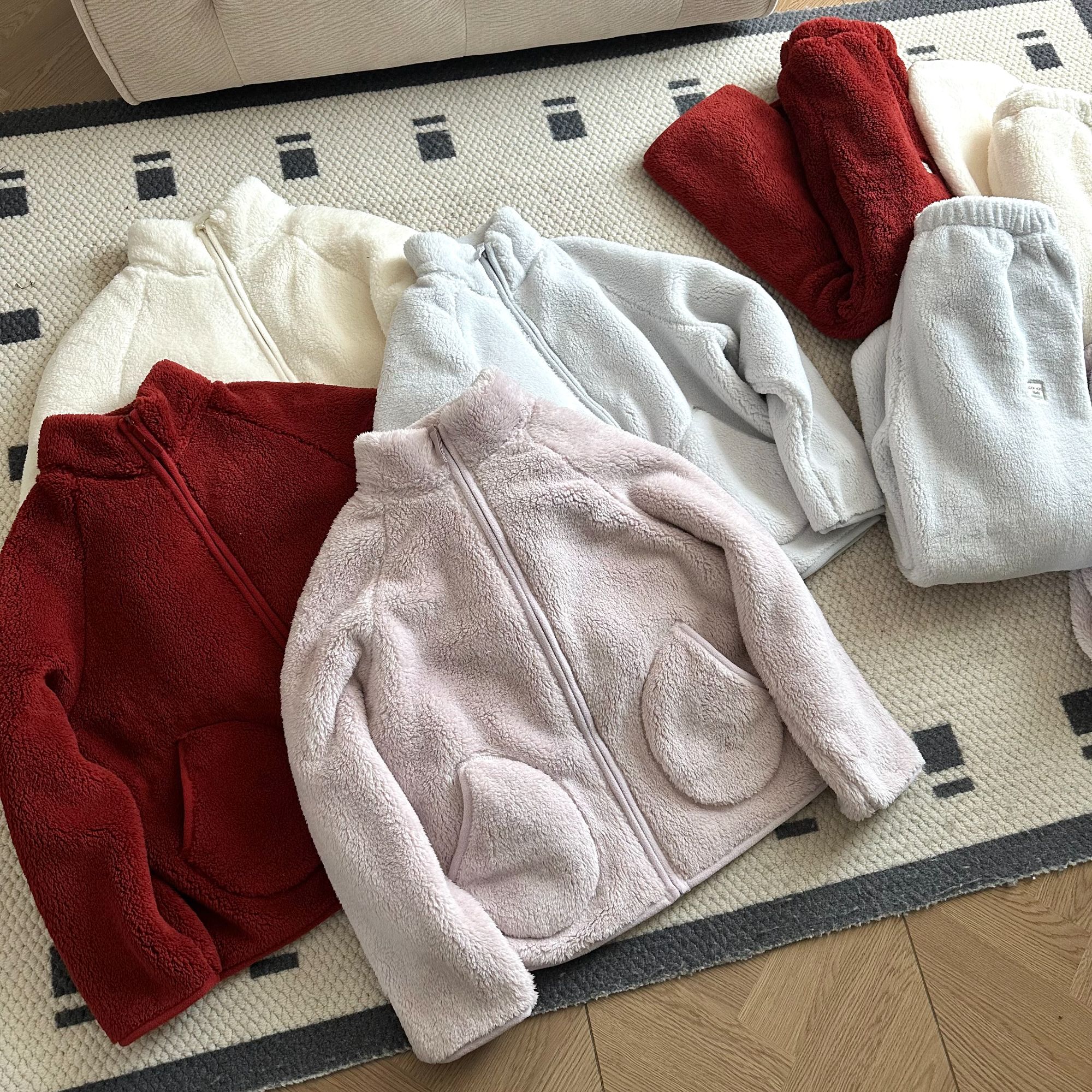 【米可家】冬季加厚暖暖绒小立领居家服套装8451