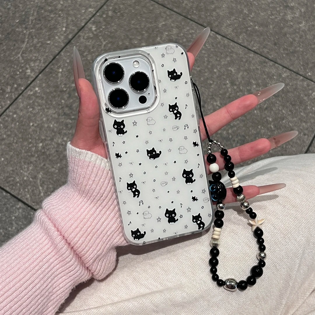 适用苹果15Promax手机保护壳iPhone16呆萌猫咪14plus新款女13Pro