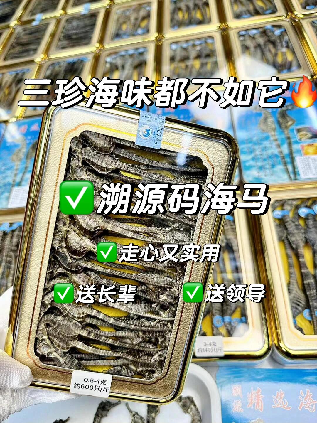【特大海马高端礼盒装】干度十足 色泽自然 泡酒煲汤 家常海鲜干货