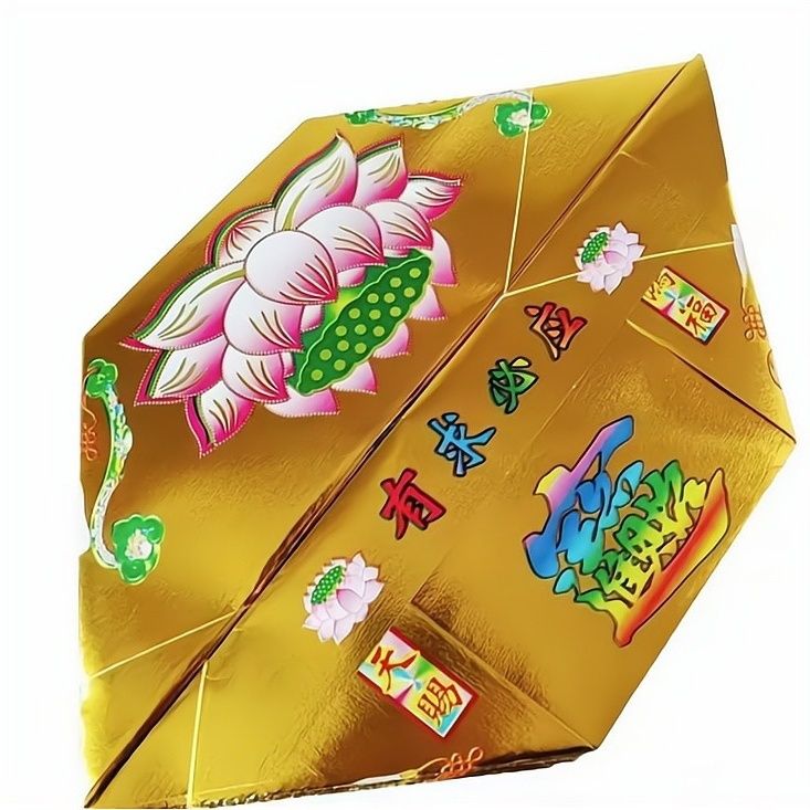 加厚彩印莲花款金纸金箔纸手工折纸元宝纸半成品多种规格可选