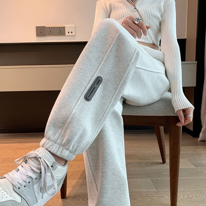 啄木鸟棉运动裤女爆款新款宽松显瘦束脚春秋百搭小个子加绒卫裤女