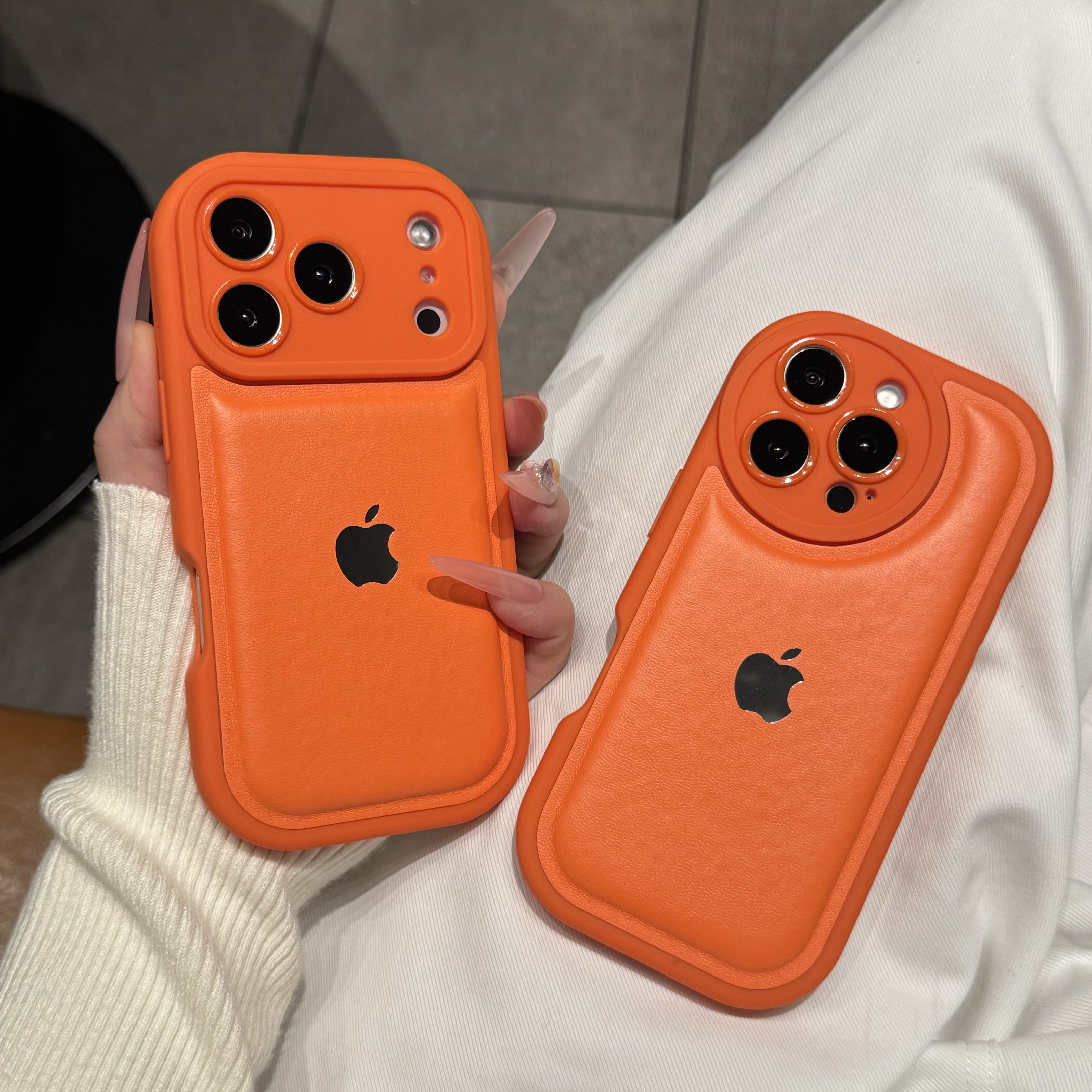 小众气垫皮纹防摔适用iPhone17promaxpro网红手机手机壳苹果13