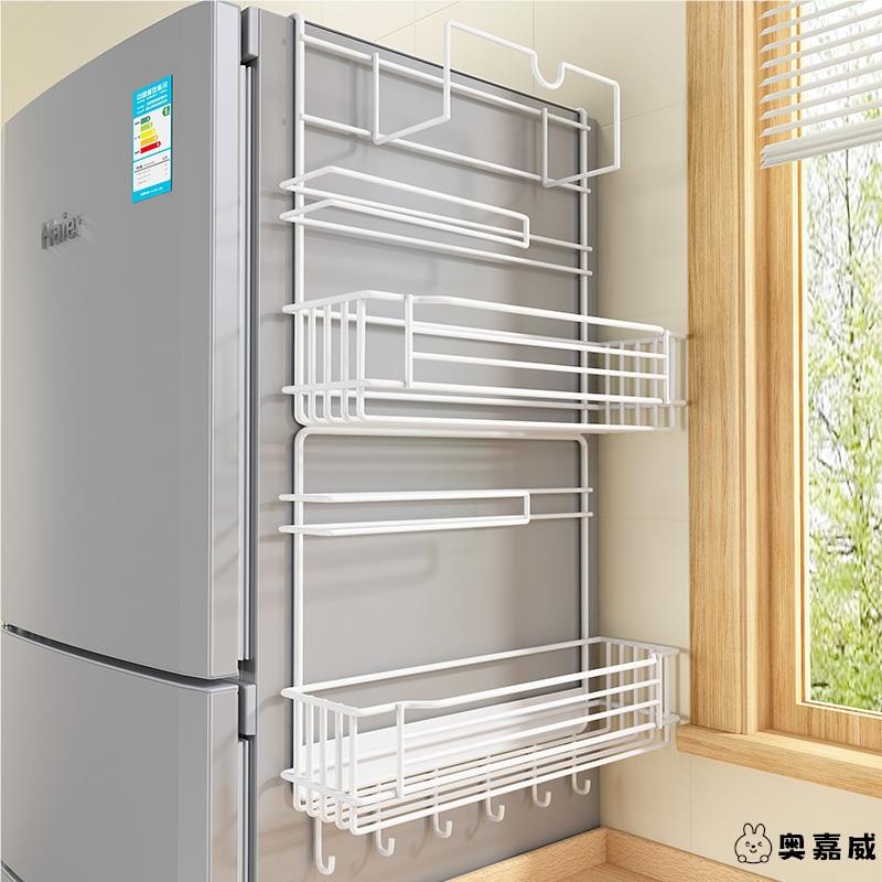 冰箱置物架侧面收纳架厨房用品大全多层保鲜膜调料侧壁挂架纸巾架