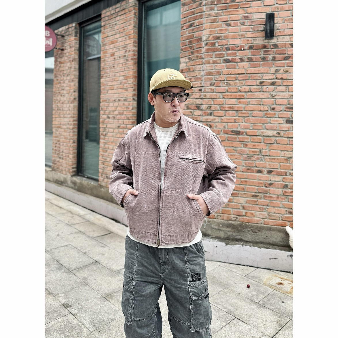 阿美咔叽复古水洗做旧美式休闲夹克外套8102