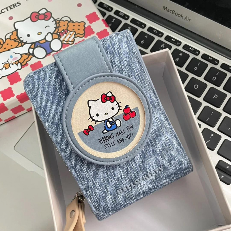 涤纶小清新卡包女士薄款多层防水保护休闲旅行儿童女生蓝色时尚