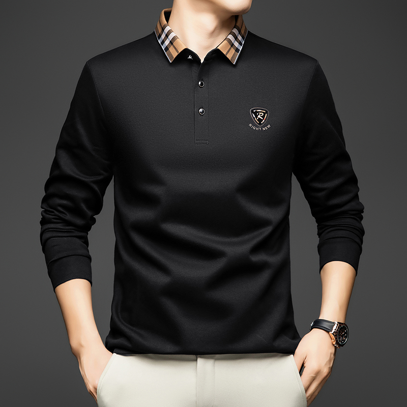 【专柜正品】欧洲轻奢潮流春秋高档商务长袖Polo衫中年翻领时尚衣