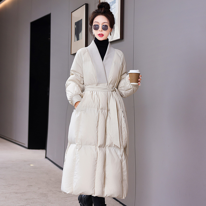 2025冬季新款收腰服女冬长款韩版过膝加厚时尚面包服时尚洋气