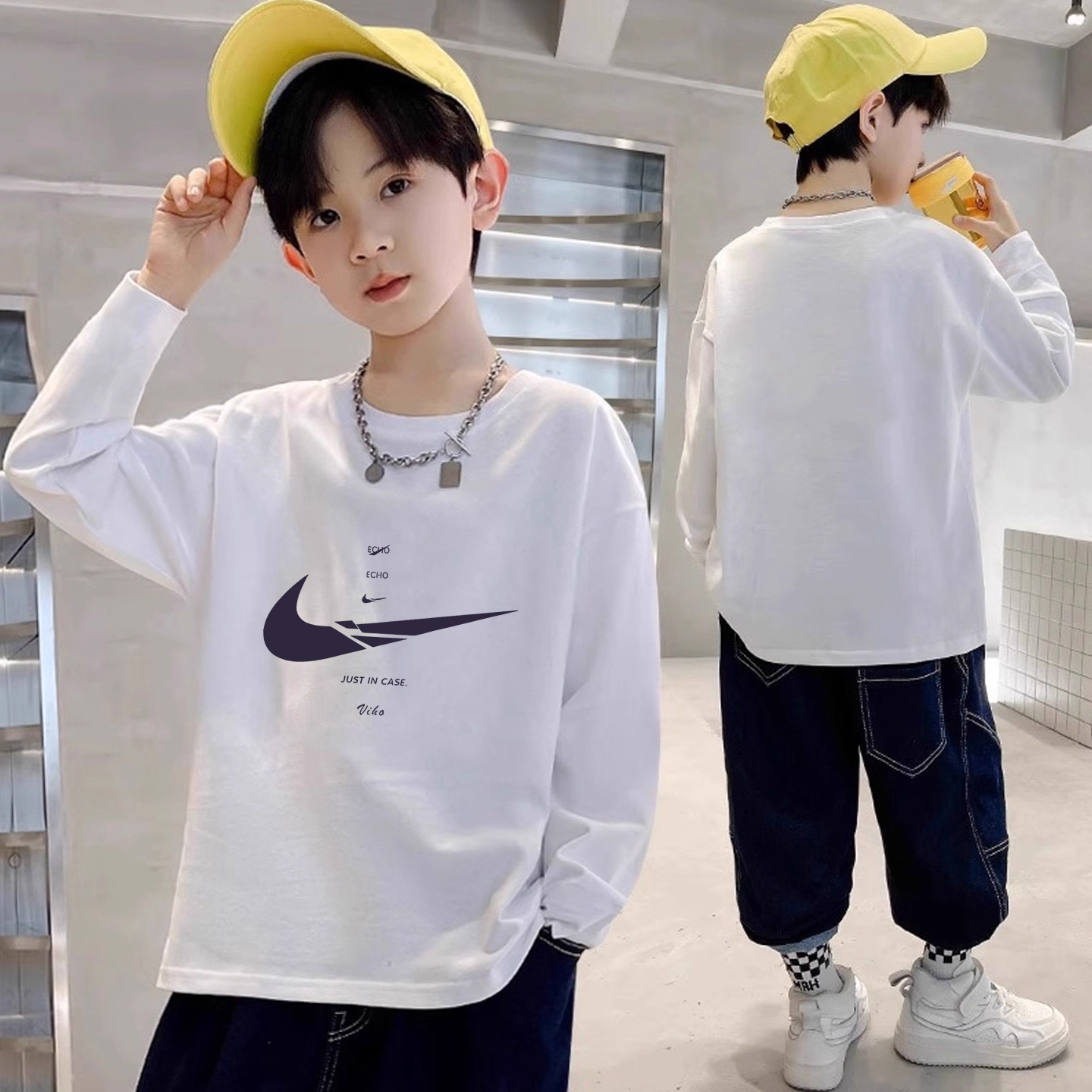 童装男童青少年男孩长袖t恤纯棉儿童秋装打底衫春秋新款内搭上衣