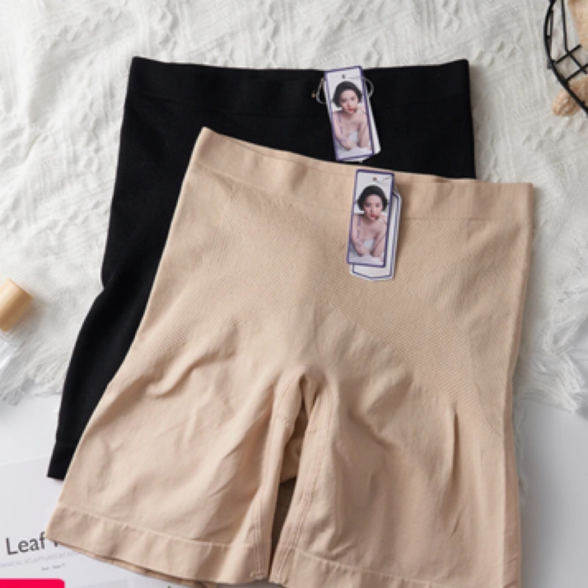 005#新款纯色女人安全裤保险裤无缝收腹提臀防走光内裤女薄款