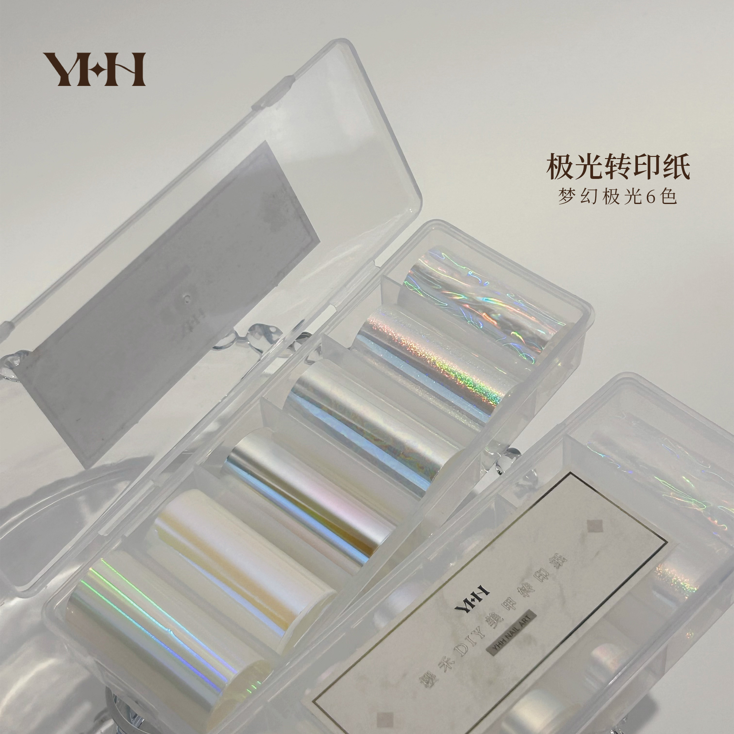 YHH樱禾 2025新品极光转印纸 美甲专用转印纸梦幻6色/盒 每款50cm
