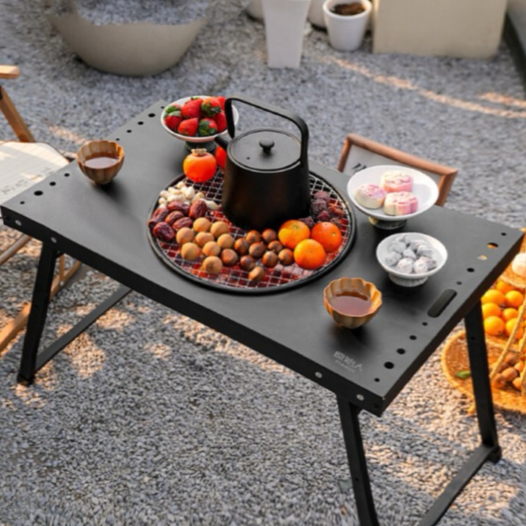 原始人立冬围炉煮茶桌烧烤炉家用户外炭炉室内桌木炭取暖烤火盆