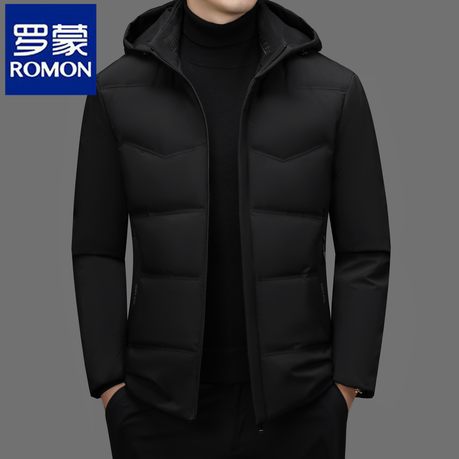罗蒙羽绒服保暖中老年外套加厚休闲鸭绒服短款冬装新款爸爸装