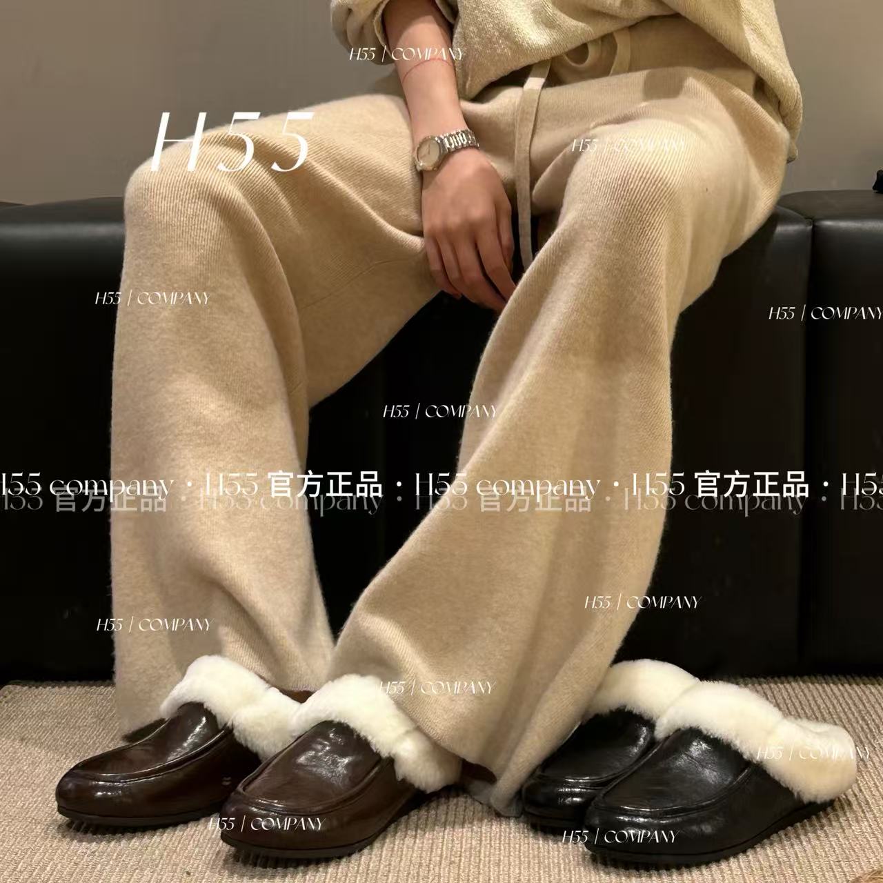 H55女鞋安思丽穆勒鞋半拖毛毛拖加棉加厚百搭老钱风59-2988-RD