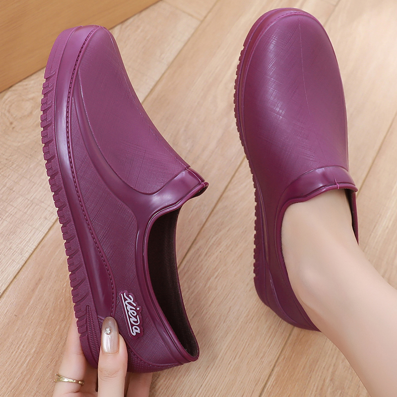 新款雨鞋浅口女士时尚厚底防滑防水短筒水鞋厨房工作软底胶鞋女