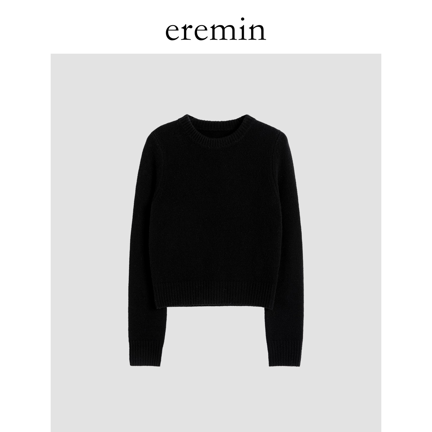 DE Mincollection黑标毛衣/合身版显瘦正肩圆领全羊毛毛衣59379